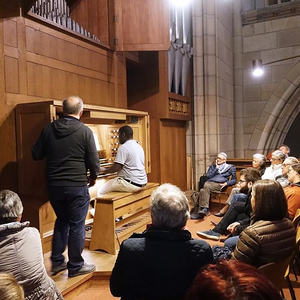 Teilnehmerinnen und Teilnehmer des Orgelseminars „Rudigierorgel hautnah!“
