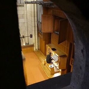 Dommusikassistent Gerhard Raab an der Rudigierorgel