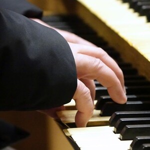 Domorganist Wolfgang Kreuzhuber an der Rudigierorgel