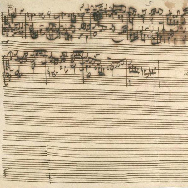 Autograph von Johann Sebastian Bachs unvollendeter Fuge