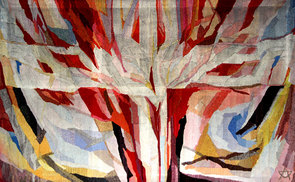 Detail aus dem „Pfingstteppich“ von Prof. Fritz Riedl in der Wochentagskapelle der Pfarre Linz-Hl. Geist
