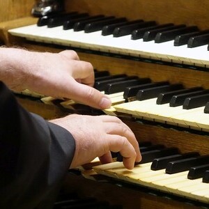 Domorganist Wolfgang Kreuzhuber an der Rudigierorgel