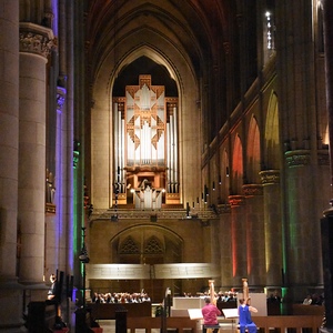 Duo Virtuose Harfenisten und ORGEL.SOMMER-Publikum