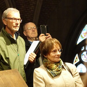 Weiterbildung für Domführer:innen an der Rudigierorgel mit Domorganist Wolfgang Kreuzhuber / © Dommusikverein Linz/Stefanie Petelin Weiterbildung für Domführer:innen an der Rudigierorgel mit Domorganist Wolfgang Kreuzhuber