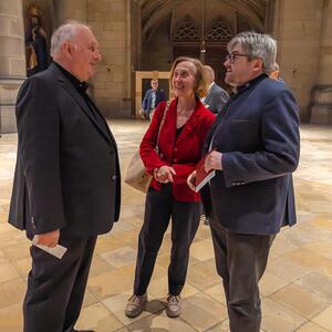 Domorganist Wolfgang Kreuzhuber im Gespräch mit Stiftsorganist Andreas Etlinger und Hermine Eggner