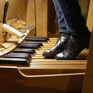 Dommusikassistent Gerhard Raab an der Rudigierorgel