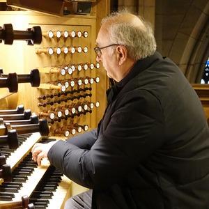 Domorganist Wolfgang Kreuzhuber an der Rudigierorgel