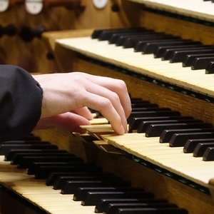 Dommusikassistent Gerhard Raab an der Rudigierorgel