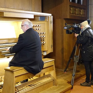 ORF-Dreharbeiten für das Religionsmagazin Orientierung anlässlich 100 Jahre Mariendom