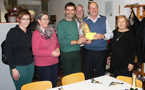 Ingrid Pühringer, Elisabeth Strigl, Pfarrer Reinhard Bell, Heribert Schwarz, Erich FRITZ und Gattin Rosina FRITZ