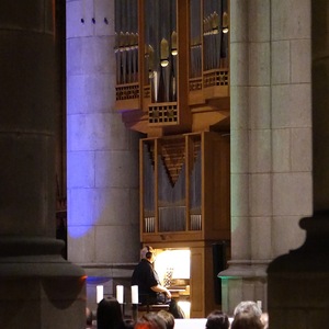 Domorganist Wolfgang Kreuzhuber an der Chororgel