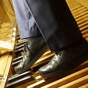 Domorganist Wolfgang Kreuzhuber an der Rudigierorgel