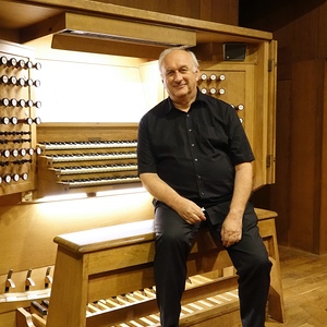 Domorganist Wolfgang Kreuzhuber an der Rudigierorgel