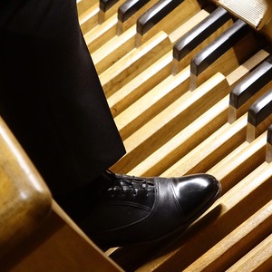 Domorganist Wolfgang Kreuzhuber an der Rudigierorgel