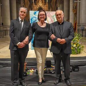 Domorganist Wolfgang Kreuzhuber mit Ben van Oosten und Margaret Roest