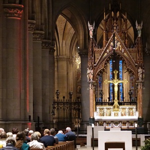 domorgelsommerlinz-Publikum mit Farbenspiel im Mariendom Linz