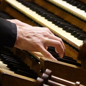 Dommusikassistent Gerhard Raab an der Rudigierorgel