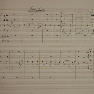 Abschrift mit autographen Eintragungen von Anton Bruckner: Tota pulchra es, Maria, Widmungsexemplar (Quelle: A-LIdaWAB46).