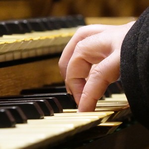 Domorganist Wolfgang Kreuzhuber an der Rudigierorgel