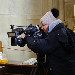 ORF-Dreharbeiten für das Religionsmagazin Orientierung anlässlich 100 Jahre Mariendom
