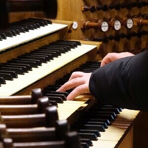 Domorganist Wolfgang Kreuzhuber an der Rudigierorgel