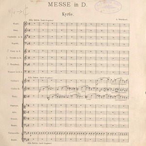 Anton Bruckner: Messe in D, Erstdruck 1892. (Quelle:  http://data.onb.ac.at/rec/AC08811138)
