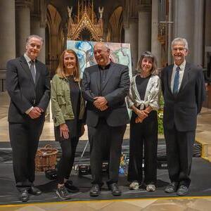 Domorganist Wolfgang Kreuzhuber mit Ben van Oosten, Edith „Eche“ Wregg, Shirin Farshbaf und Brett Leighton