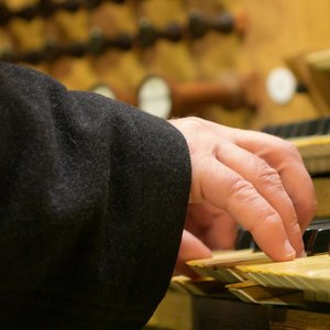 Domorganist Wolfgang Kreuzhuber an der Rudigierorgel