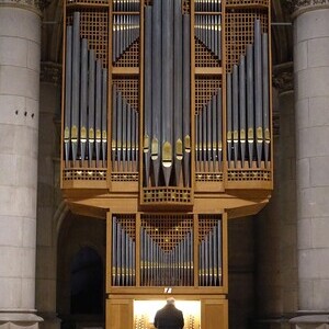 Domorganist Wolfgang Kreuzhuber an der Chororgel