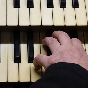 Domorganist Wolfgang Kreuzhuber an der Rudigierorgel
