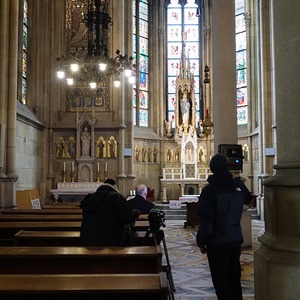 ORF-Dreharbeiten für das Religionsmagazin Orientierung anlässlich 100 Jahre Mariendom