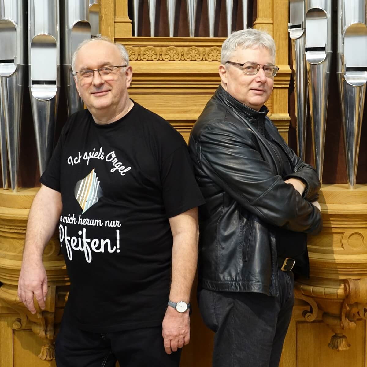 Wolfgang Kreuzhuber (links) und Rudolf Habringer (rechts) beim ORGEL.KABARETT