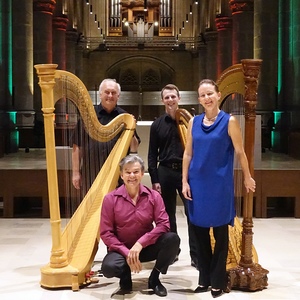 Duo Virtuose Harfenisten (Werner Karlinger und Martina Rifesser) und die beiden Organisten Domorganist Wolfgang Kreuzhuber und Dommusikassistent Gerhard Raab