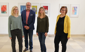 (v. l.) Tamara Wintereder, BA (SPES Zukunftsakademie), Dr. Christian Pichler (Leiter Katholisches Bildungswerk OÖ), Birgit Krenn, M.A. (Jugendleiterin bei KernZone Wels), MMag.a Michaela Wagner (Leiterin KBW-Treffpunkt Bildung OÖ) 
