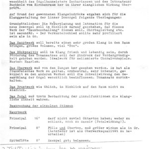 Protokoll über die Klangplanung der Rudigierorgel